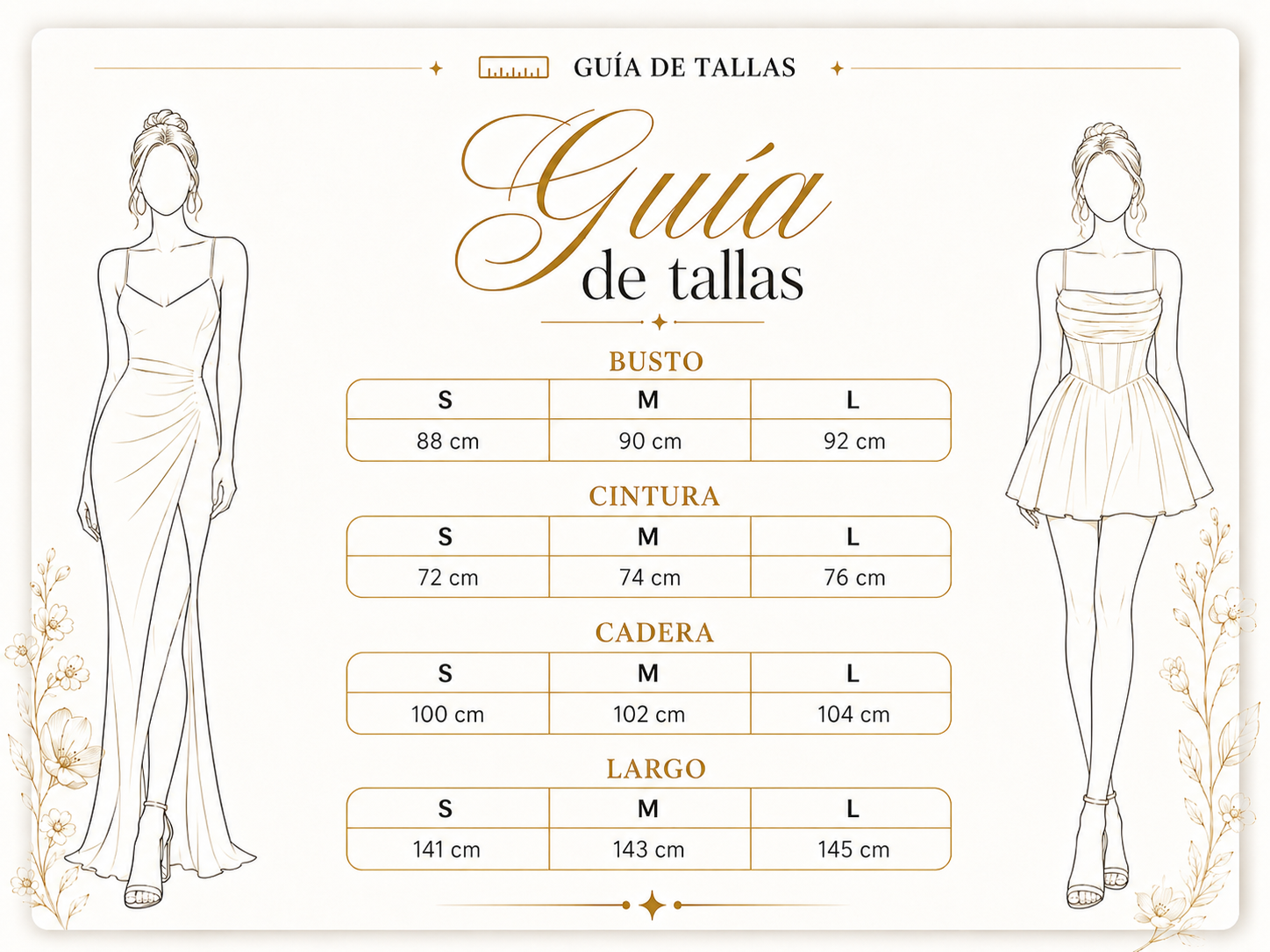 Guía de tallas Victoria's Gala